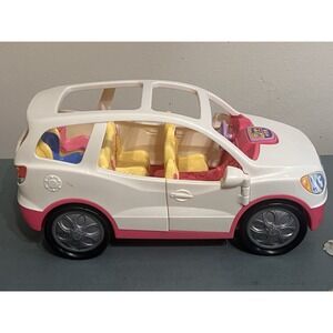2014 Fisher Price Loving Family Dollhouse SUV Van White Pink Musical Car WORKS!